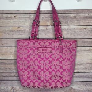 Coach pink small tote